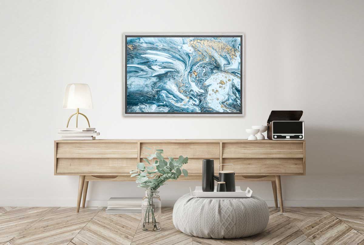 Green Teal Gold Abstract | Canvas Wall Art Print - Final Touch Decor