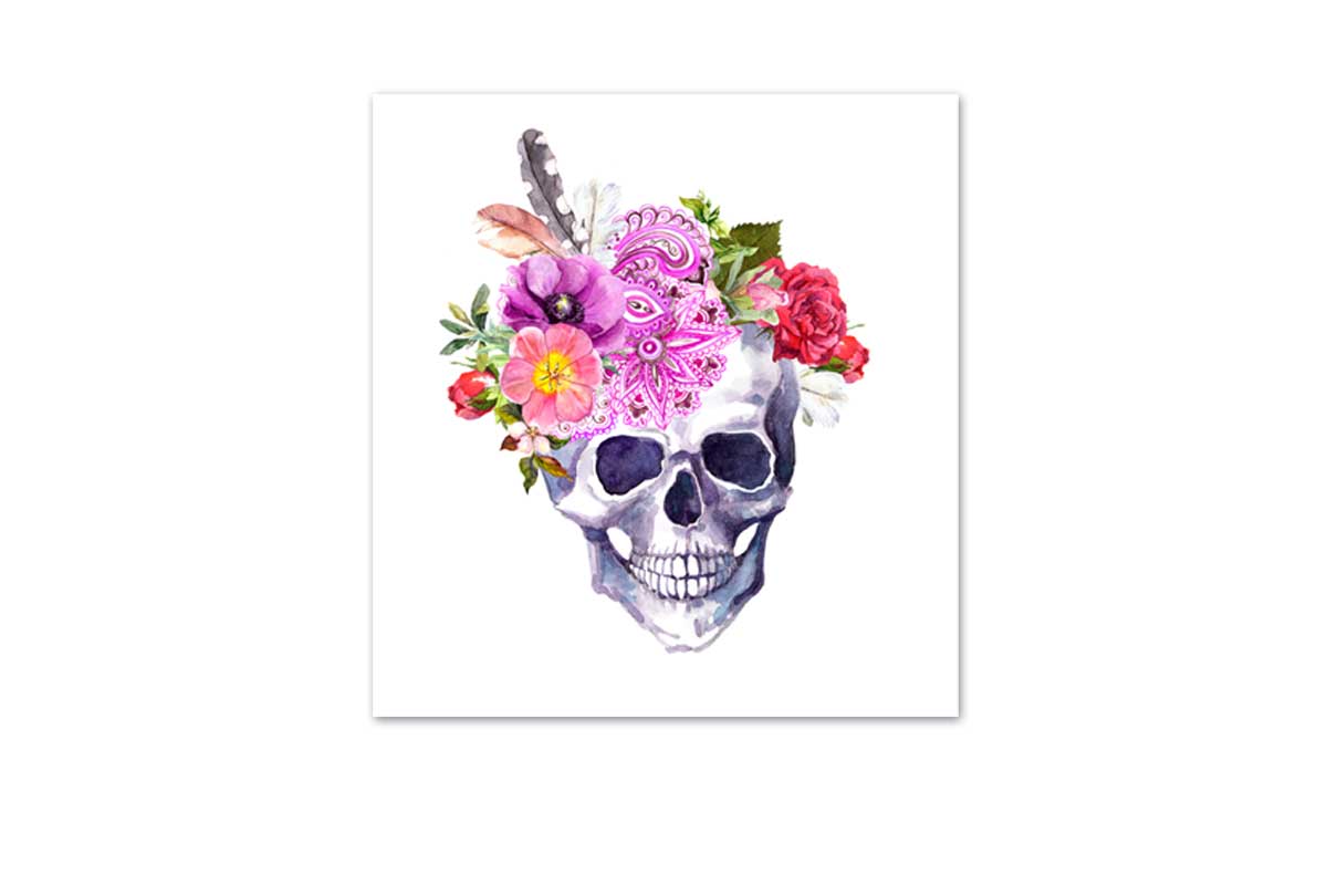 Floral Skull | Canvas Wall Art Print - Final Touch Decor