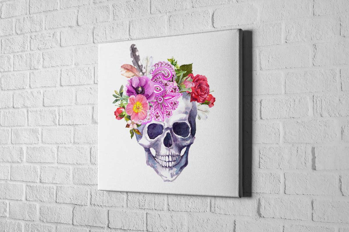 Floral Skull | Canvas Wall Art Print - Final Touch Decor