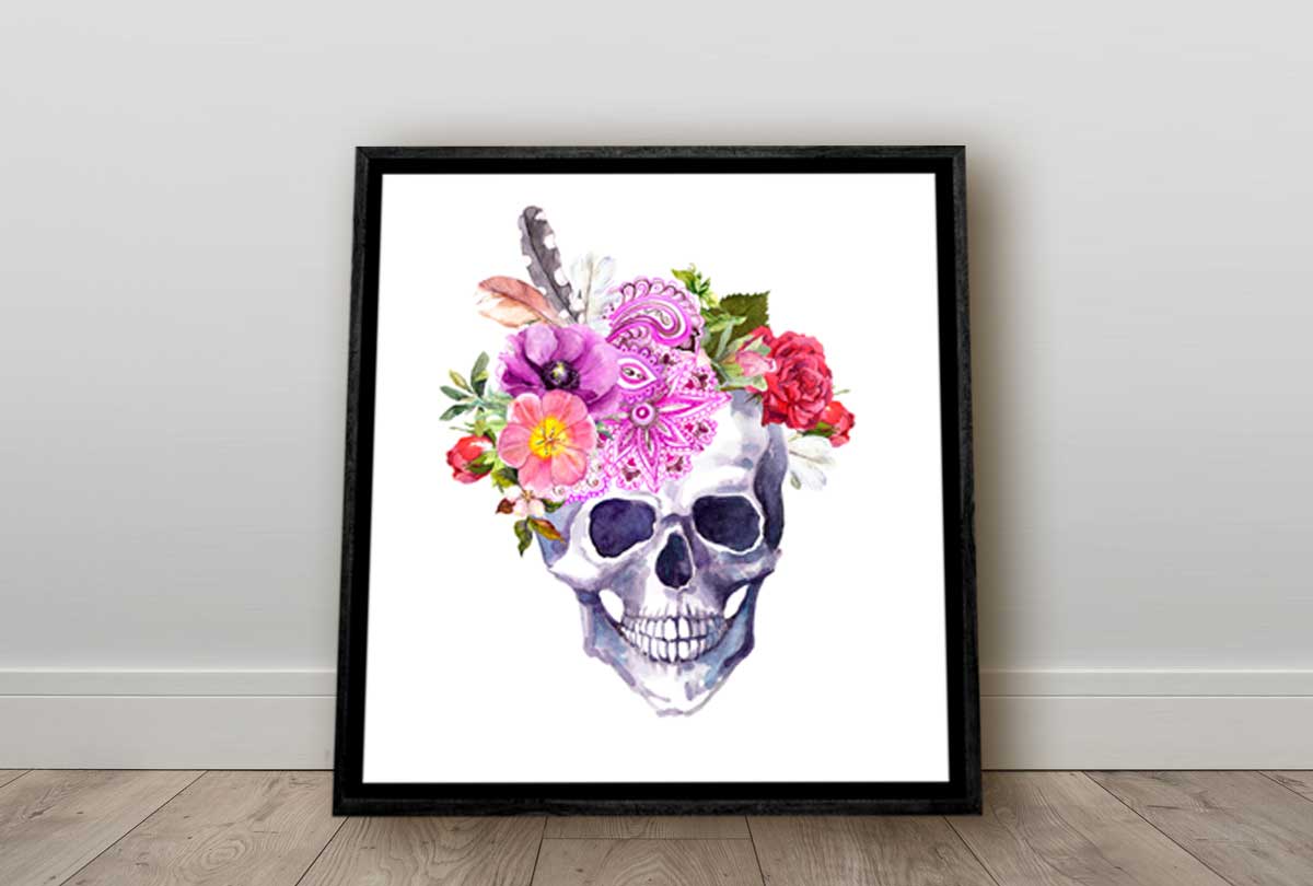 Floral Skull | Canvas Wall Art Print - Final Touch Decor