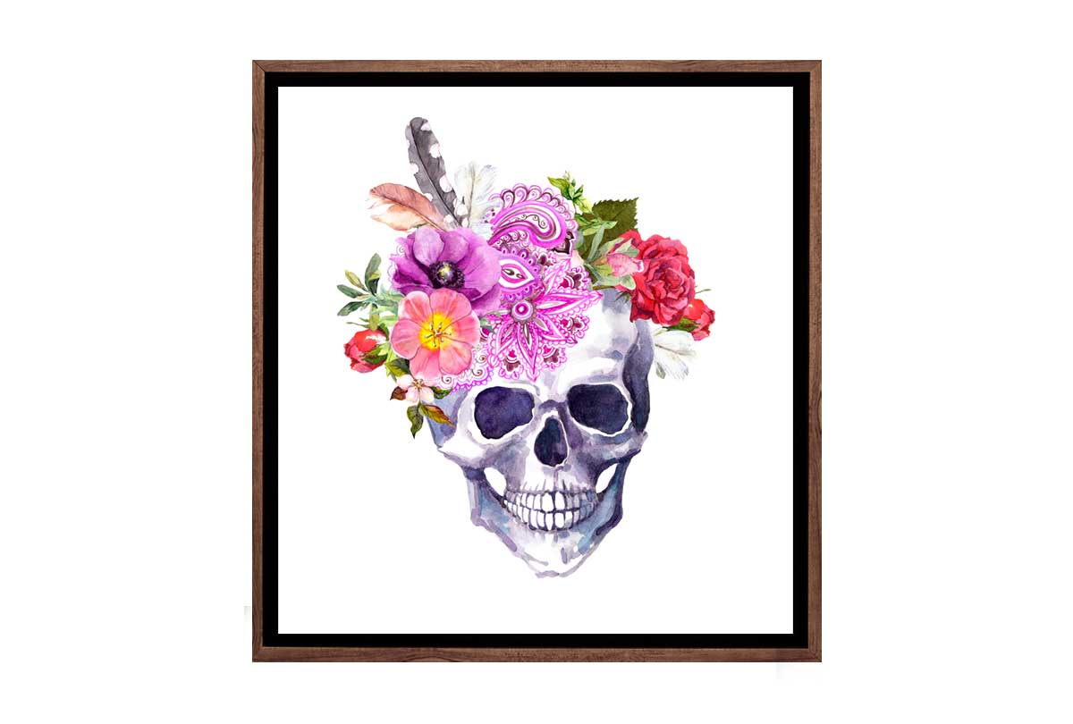 Floral Skull | Canvas Wall Art Print - Final Touch Decor