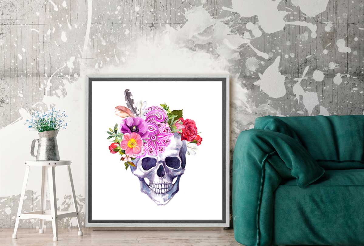 Floral Skull | Canvas Wall Art Print - Final Touch Decor