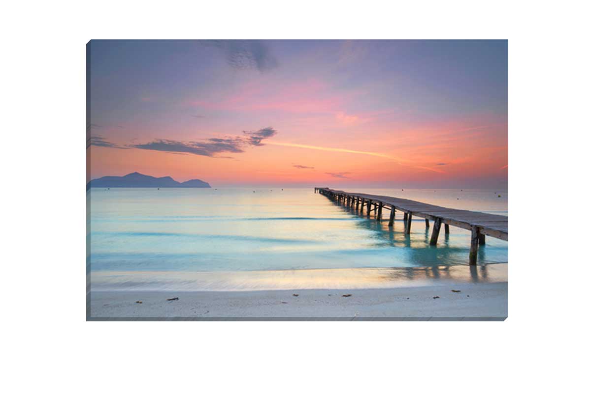 Beach Jetty Sunset | Canvas Wall Art Print - Final Touch Decor