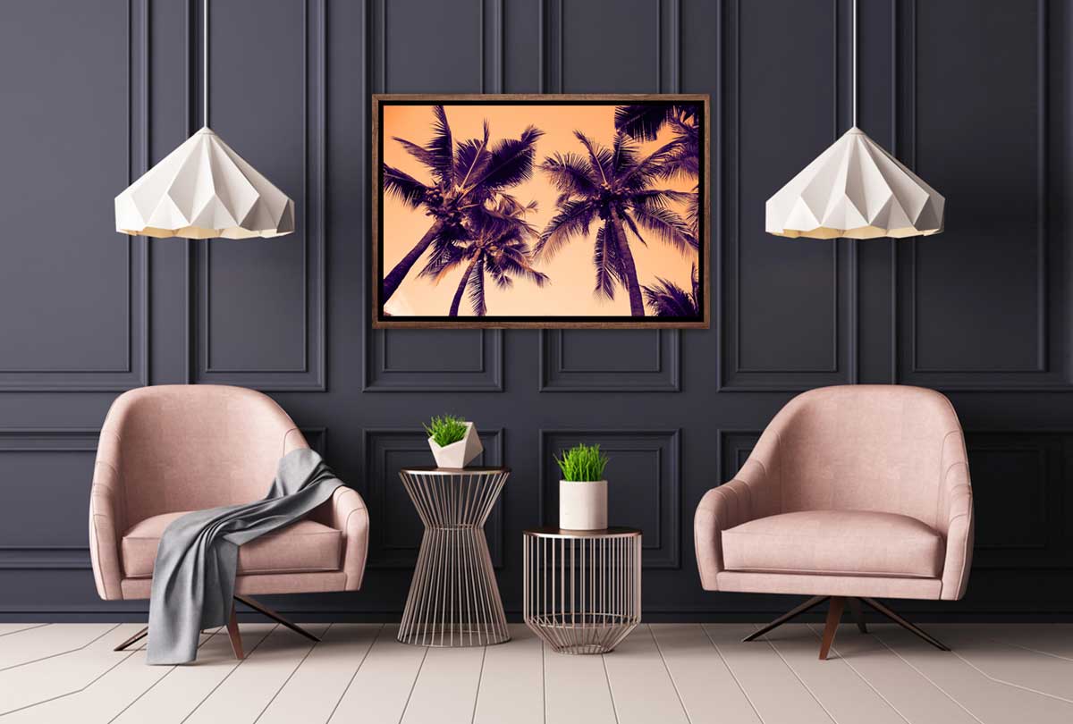 Palms Orange Sky | Canvas Wall Art Print - Final Touch Decor