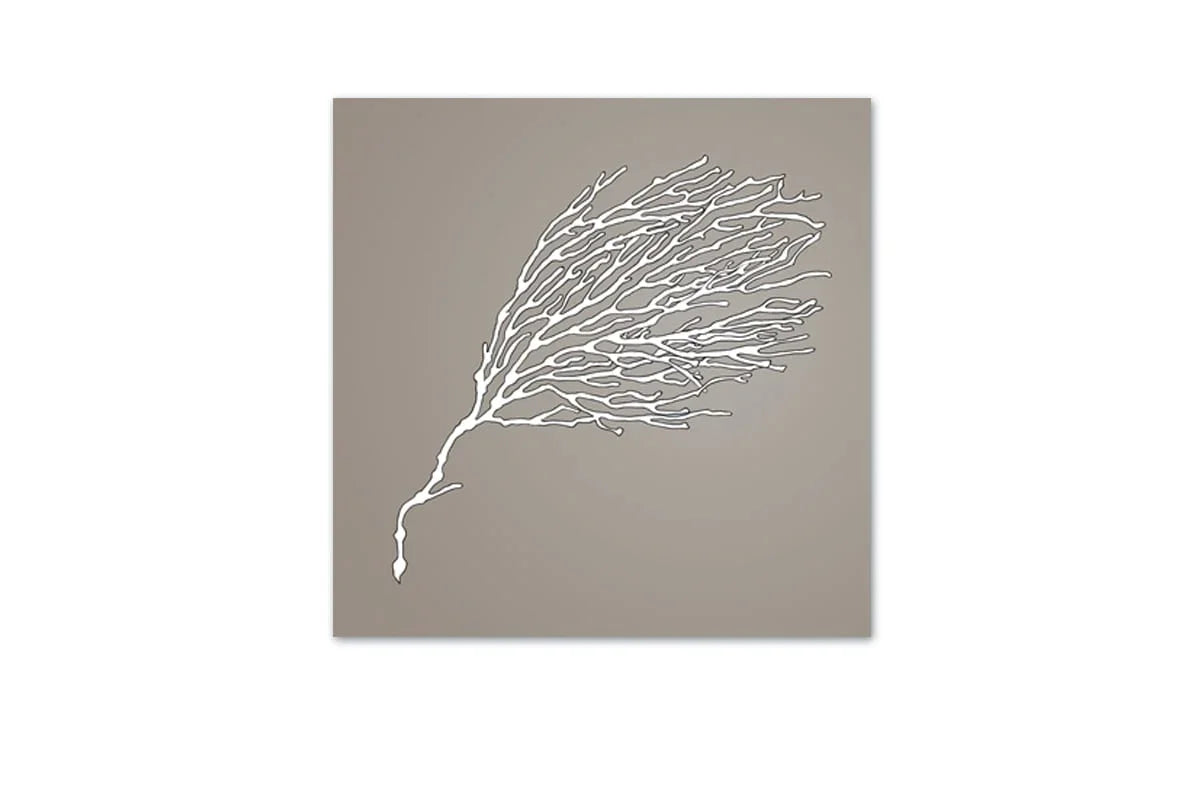 Fan Coral White on Beige | Canvas Wall Art Print - Final Touch Decor