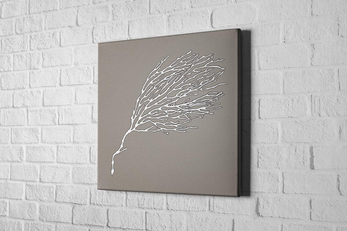 Fan Coral White on Beige | Canvas Wall Art Print - Final Touch Decor