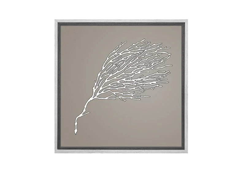 Fan Coral White on Beige | Canvas Wall Art Print - Final Touch Decor
