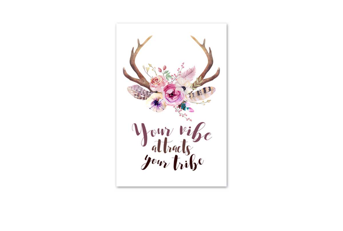Boho Antlers | Canvas Wall Art Print - Final Touch Decor