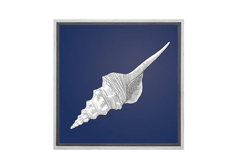 Shell White on Navy | Canvas Wall Art Print - Final Touch Decor