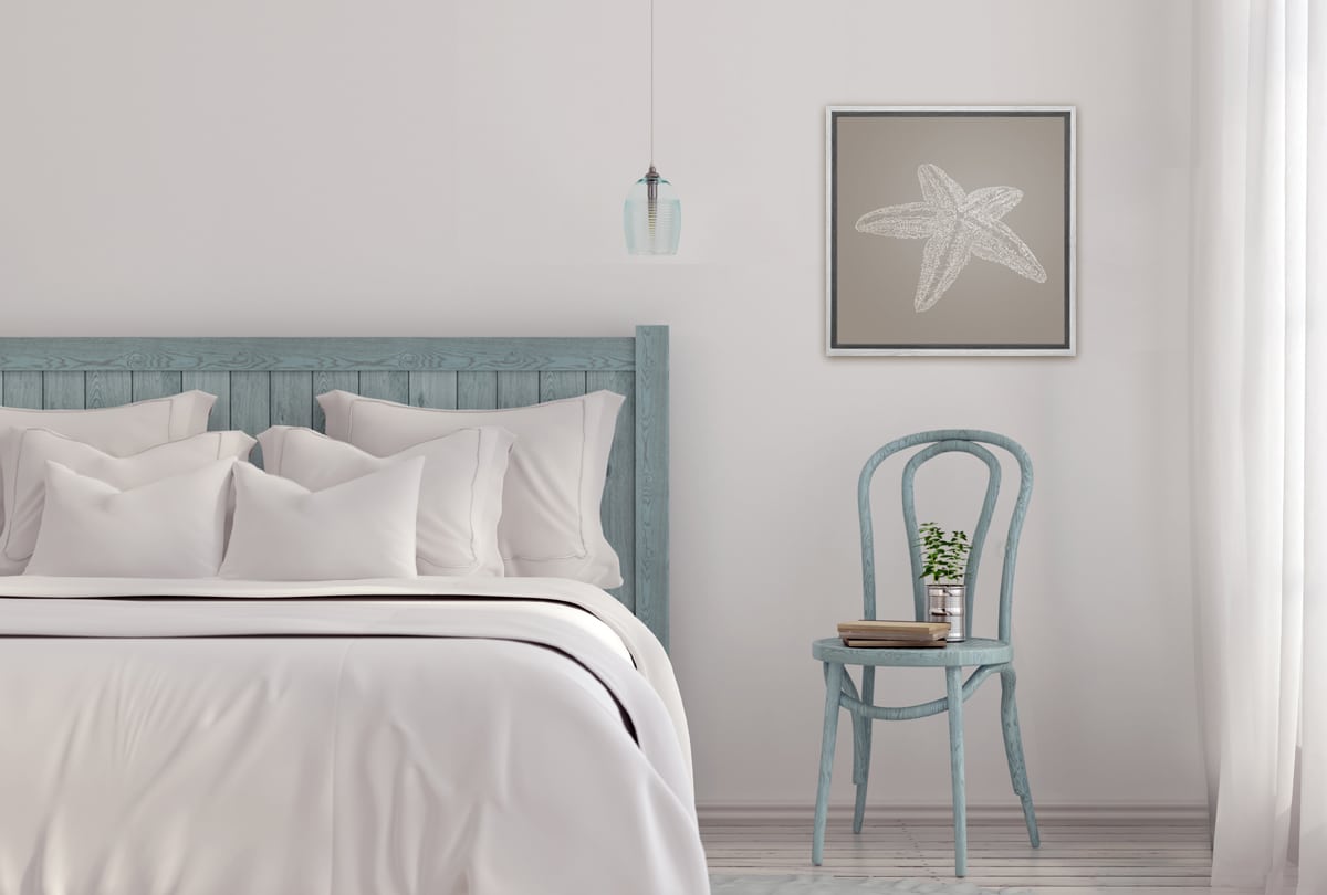 Star Fish 2 White on Beige | Canvas Wall Art Print - Final Touch Decor
