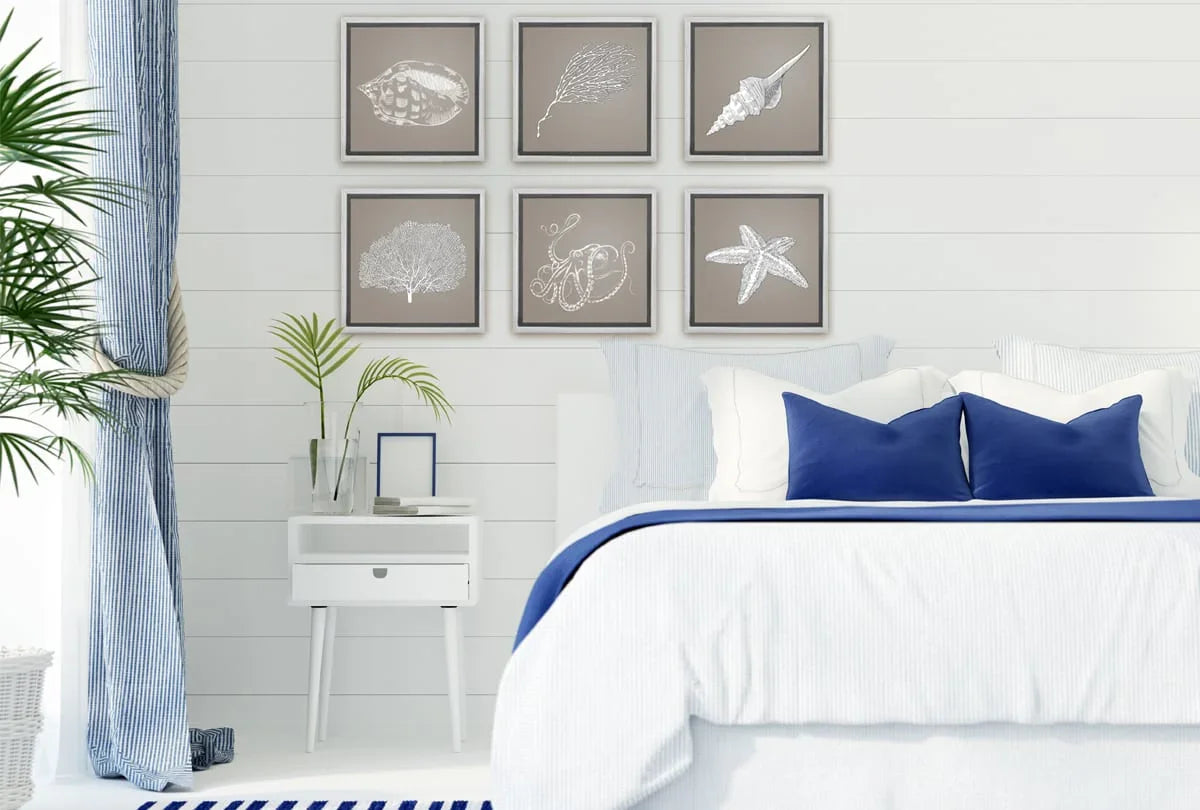 Star Fish White on Beige | Canvas Wall Art Print - Final Touch Decor