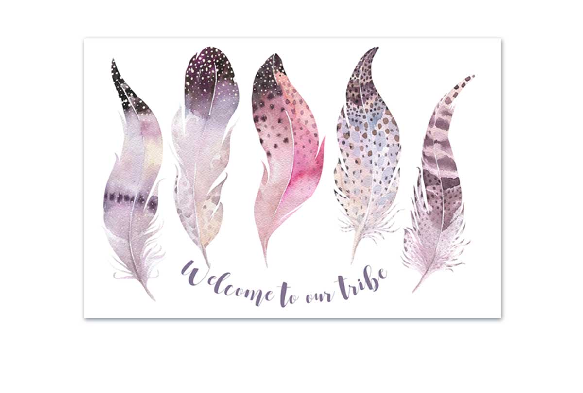 Boho Tribe Feathers | Boho Canvas Wall Art Print - Final Touch Decor