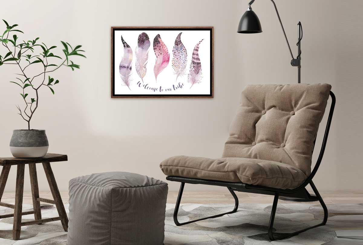 Boho Tribe Feathers | Boho Canvas Wall Art Print - Final Touch Decor