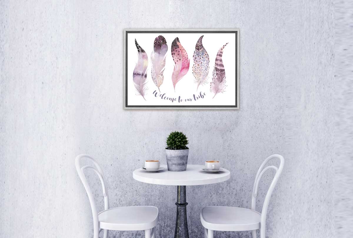 Boho Tribe Feathers | Boho Canvas Wall Art Print - Final Touch Decor