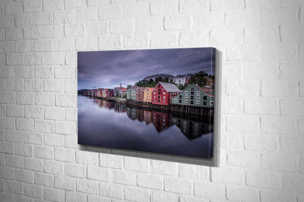Coloured Houses, Norway | Canvas Wall Art Print - Final Touch Decor