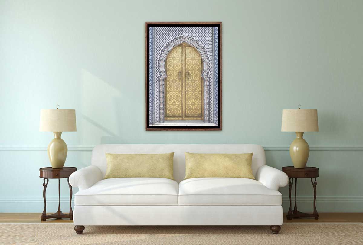 Blue Gold Moroccan Door | Canvas Wall Art Print - Final Touch Decor