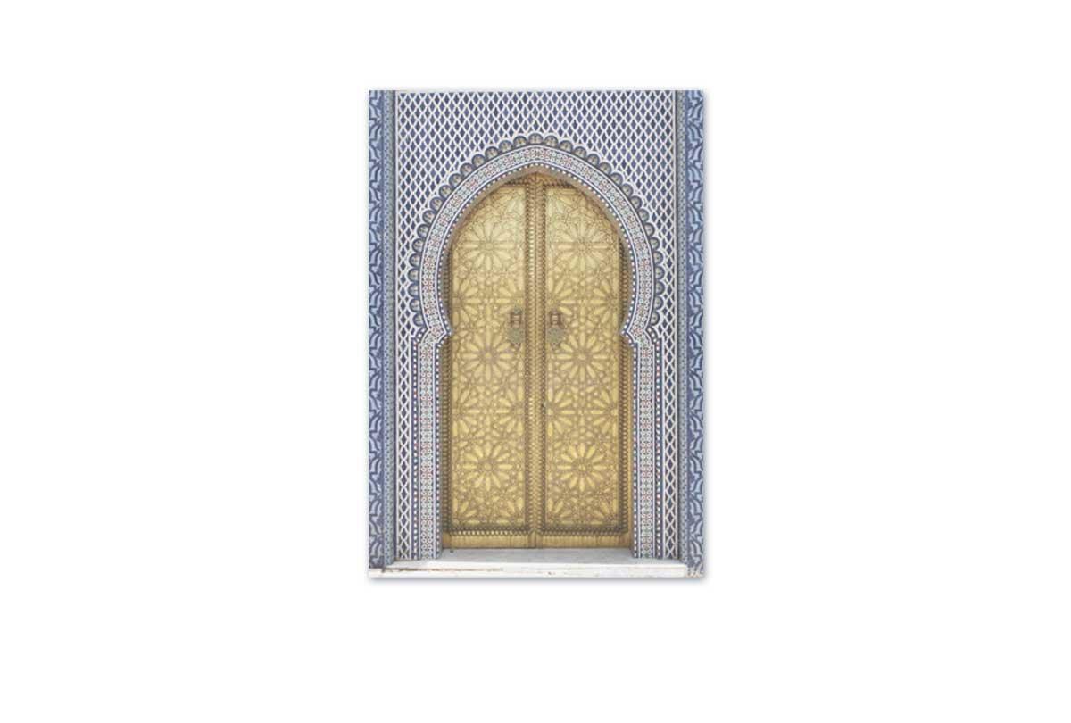 Blue Gold Moroccan Door | Canvas Wall Art Print - Final Touch Decor