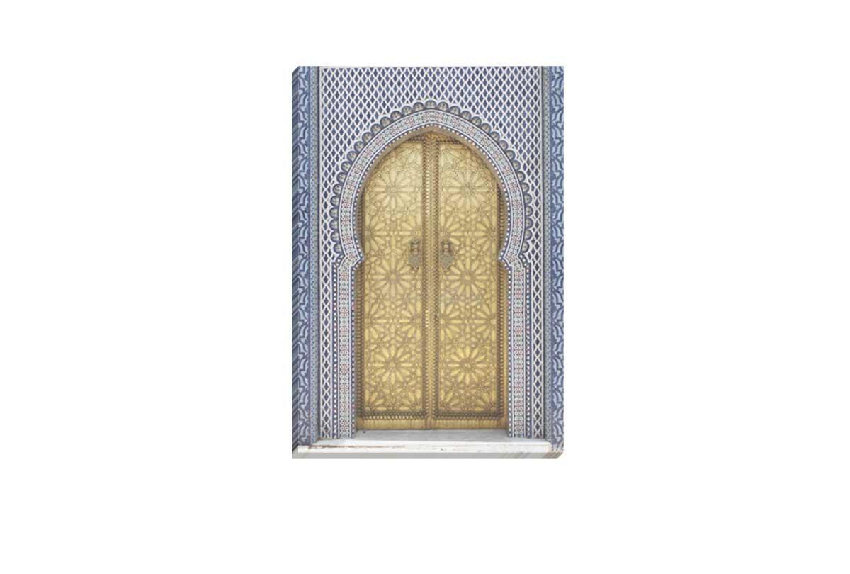 Blue Gold Moroccan Door | Canvas Wall Art Print - Final Touch Decor