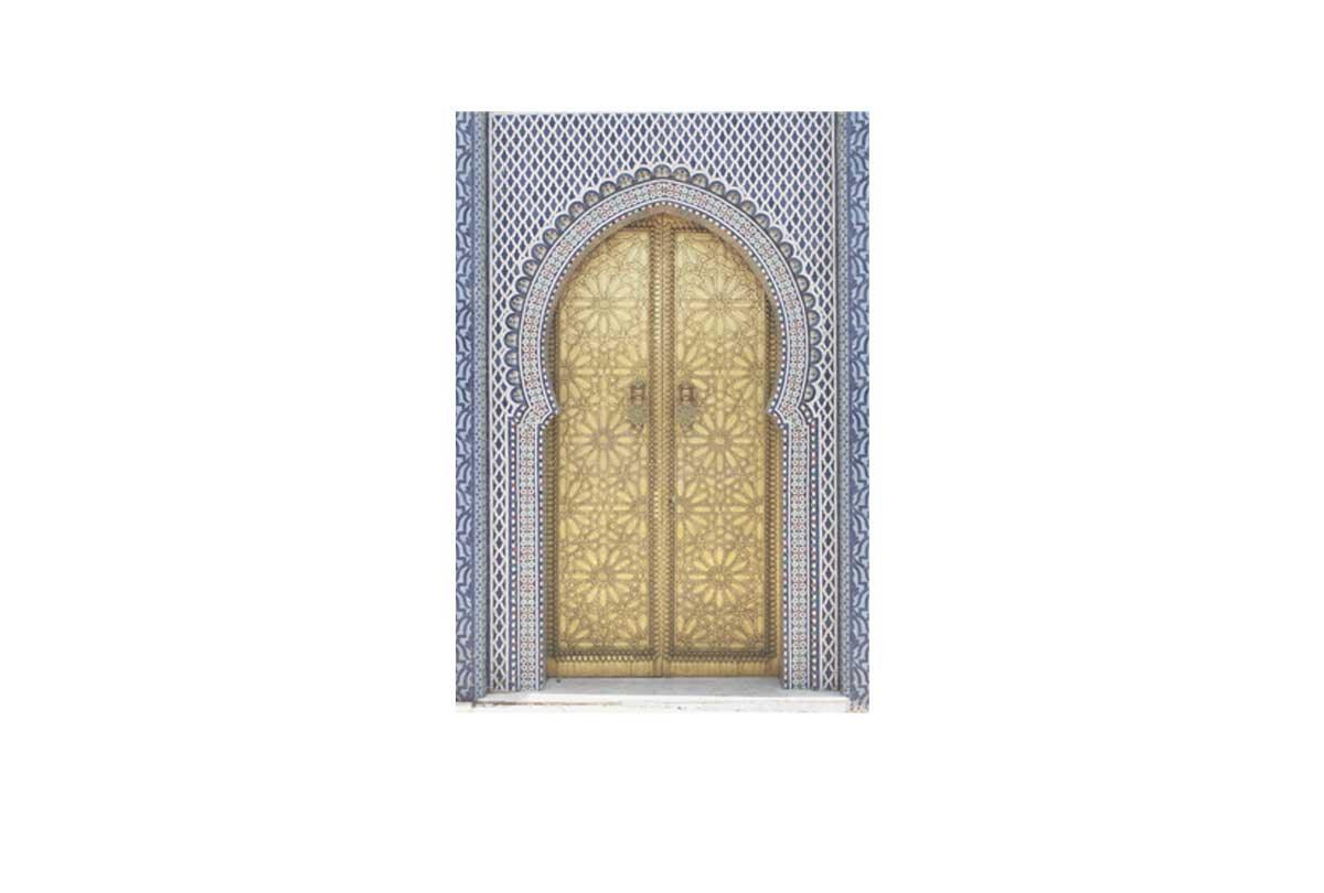 Blue Gold Moroccan Door | Canvas Wall Art Print - Final Touch Decor