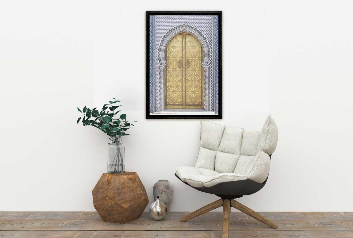 Blue Gold Moroccan Door | Canvas Wall Art Print - Final Touch Decor