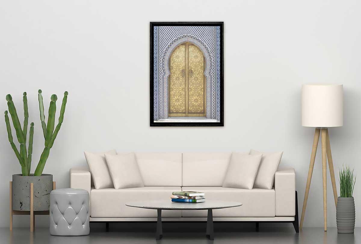 Blue Gold Moroccan Door | Canvas Wall Art Print - Final Touch Decor