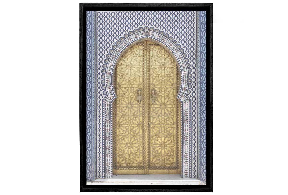 Blue Gold Moroccan Door | Canvas Wall Art Print - Final Touch Decor