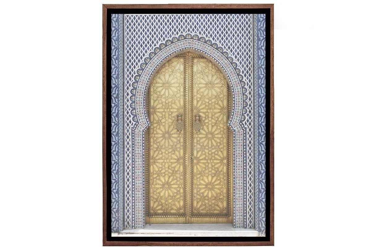 Blue Gold Moroccan Door | Canvas Wall Art Print - Final Touch Decor