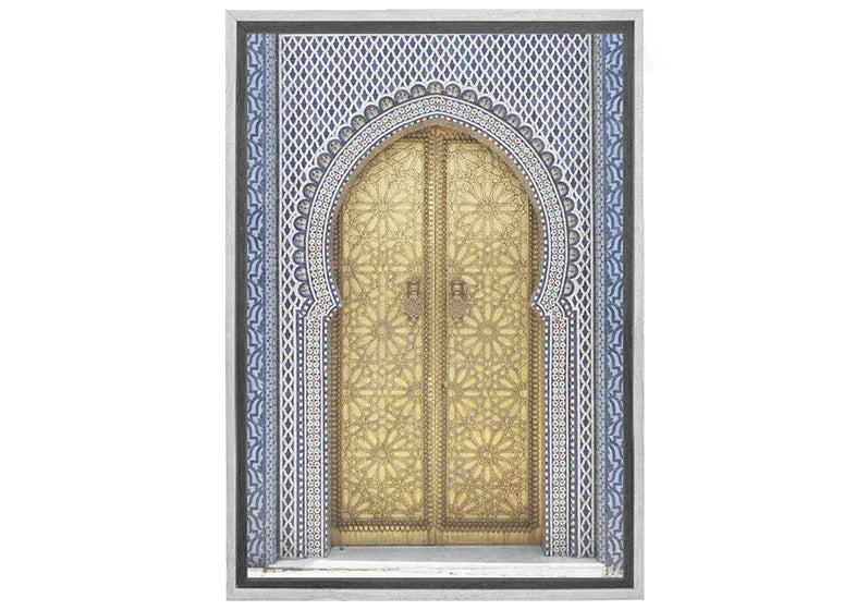 Blue Gold Moroccan Door | Canvas Wall Art Print - Final Touch Decor