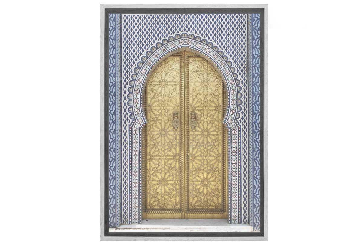 Blue Gold Moroccan Door | Canvas Wall Art Print - Final Touch Decor