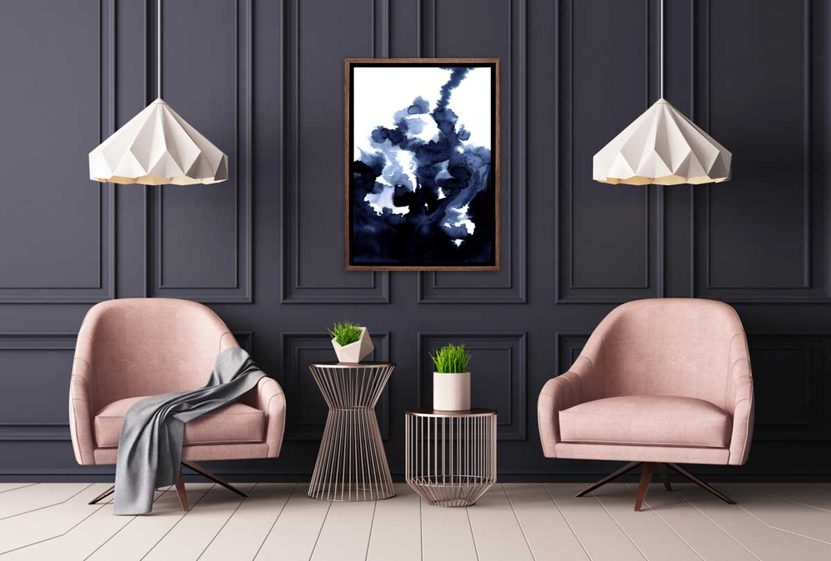 Deep Blue Watercolor Abstract 2 | Canvas Wall Art Print - Final Touch Decor