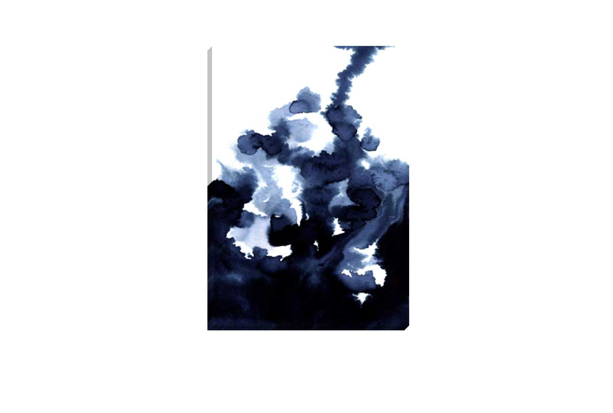 Deep Blue Watercolor Abstract 2 | Canvas Wall Art Print - Final Touch Decor