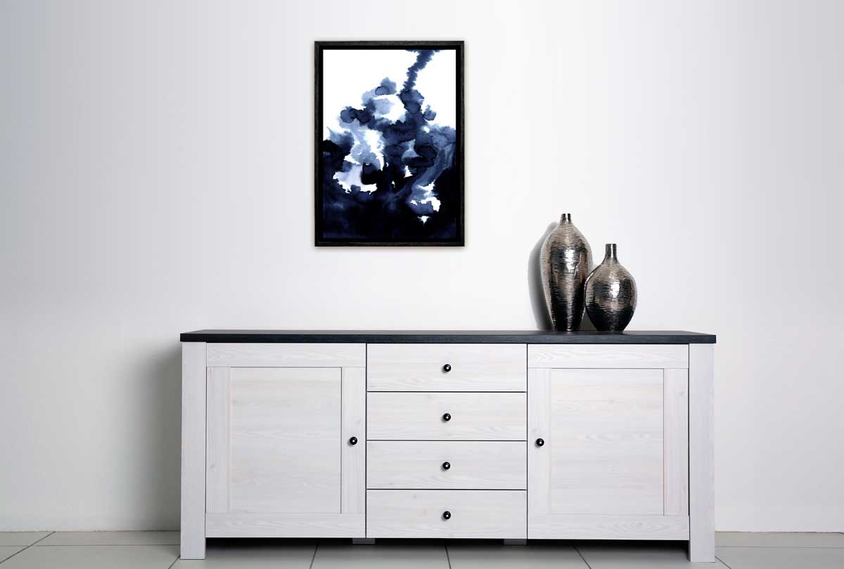 Deep Blue Watercolor Abstract 2 | Canvas Wall Art Print - Final Touch Decor