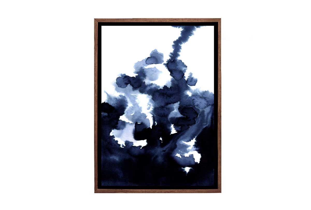 Deep Blue Watercolor Abstract 2 | Canvas Wall Art Print - Final Touch Decor