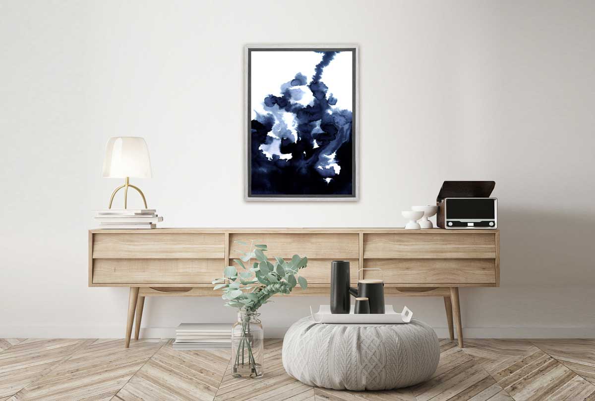 Deep Blue Watercolor Abstract 2 | Canvas Wall Art Print - Final Touch Decor