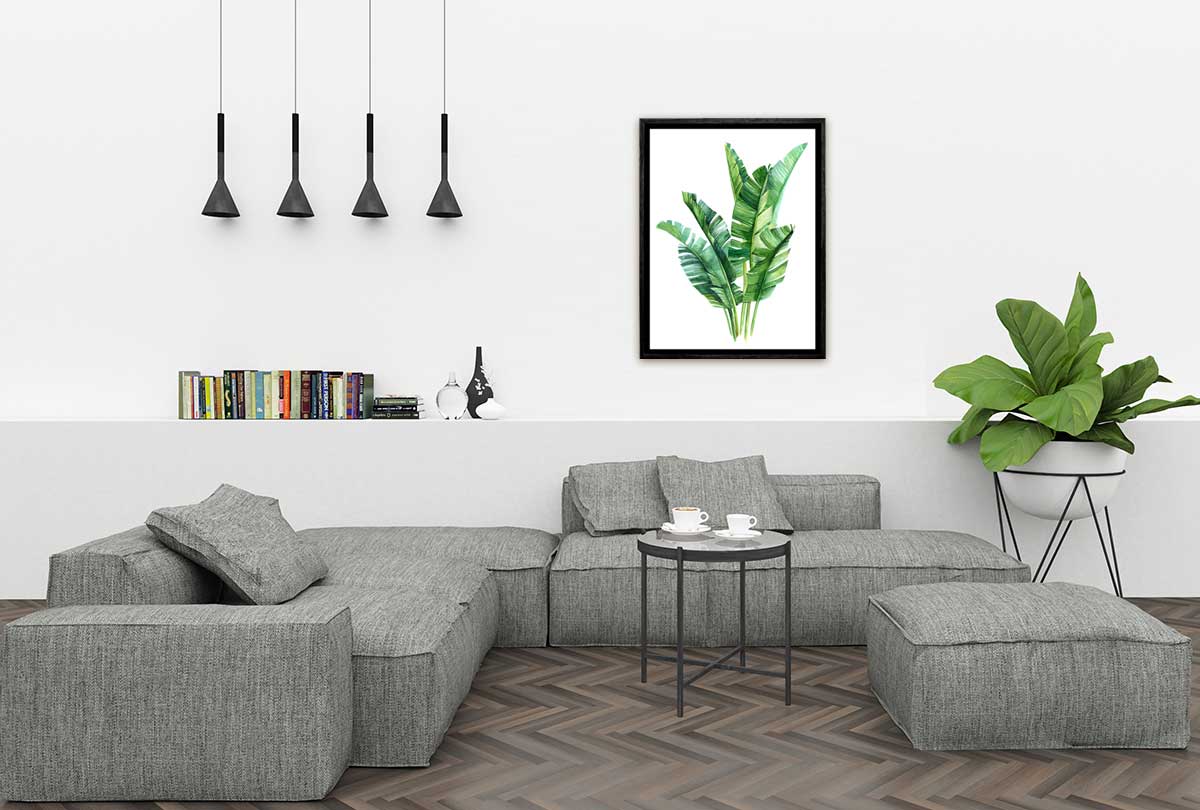 Banana Leaves in Watercolour | Canvas Wall Art Print - Final Touch Decor