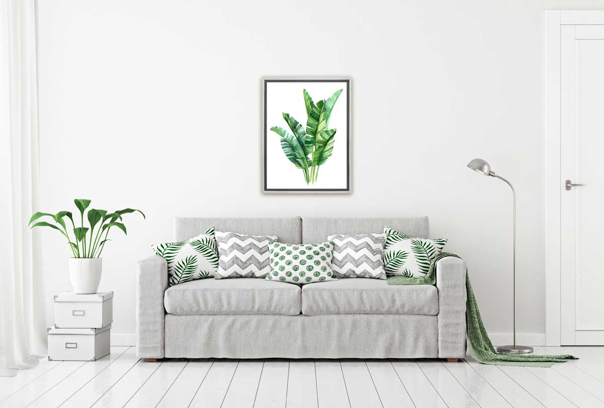 Banana Leaves in Watercolour | Canvas Wall Art Print - Final Touch Decor
