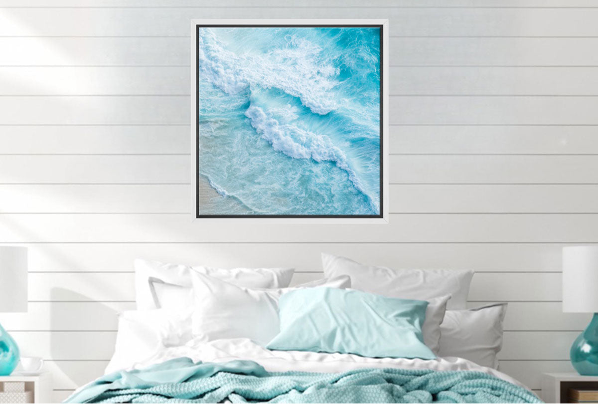 Aqua Waves from Above | Wall Art Print - Final Touch Decor