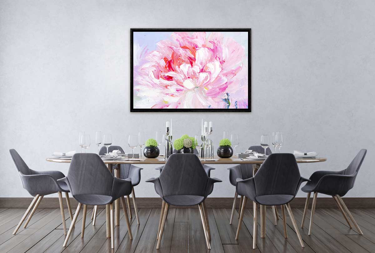 Pink Peony Bloom | Floral Canvas Wall Art Print - Final Touch Decor