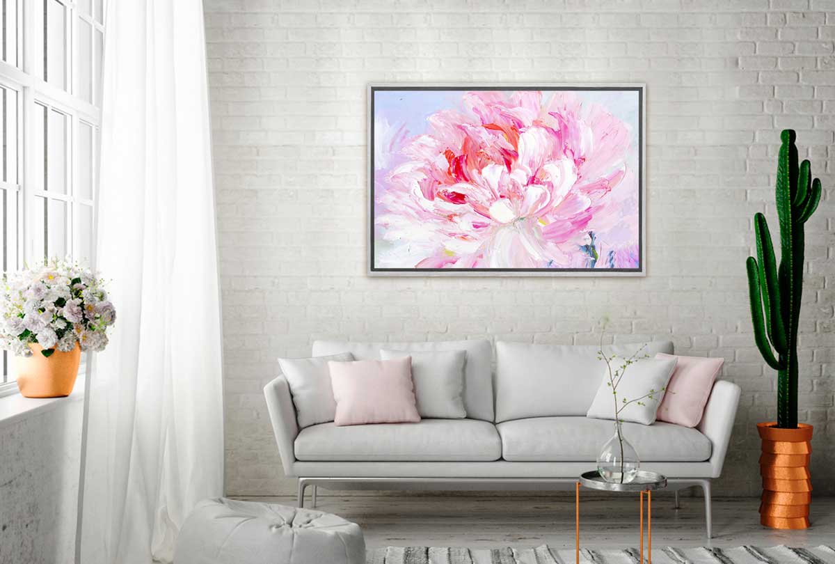Pink Peony Bloom | Floral Canvas Wall Art Print - Final Touch Decor
