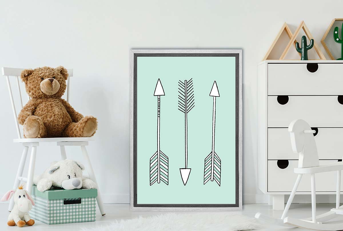 Arrows Blue | Scandinavian Kid's Wall Art Print - Final Touch Decor