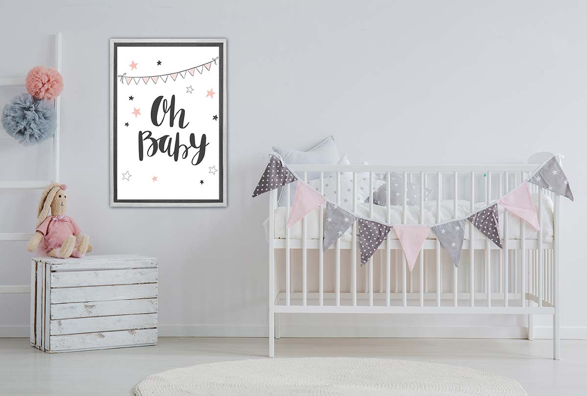Oh Baby Pink | Scandinavian Kid's Wall Art Print - Final Touch Decor