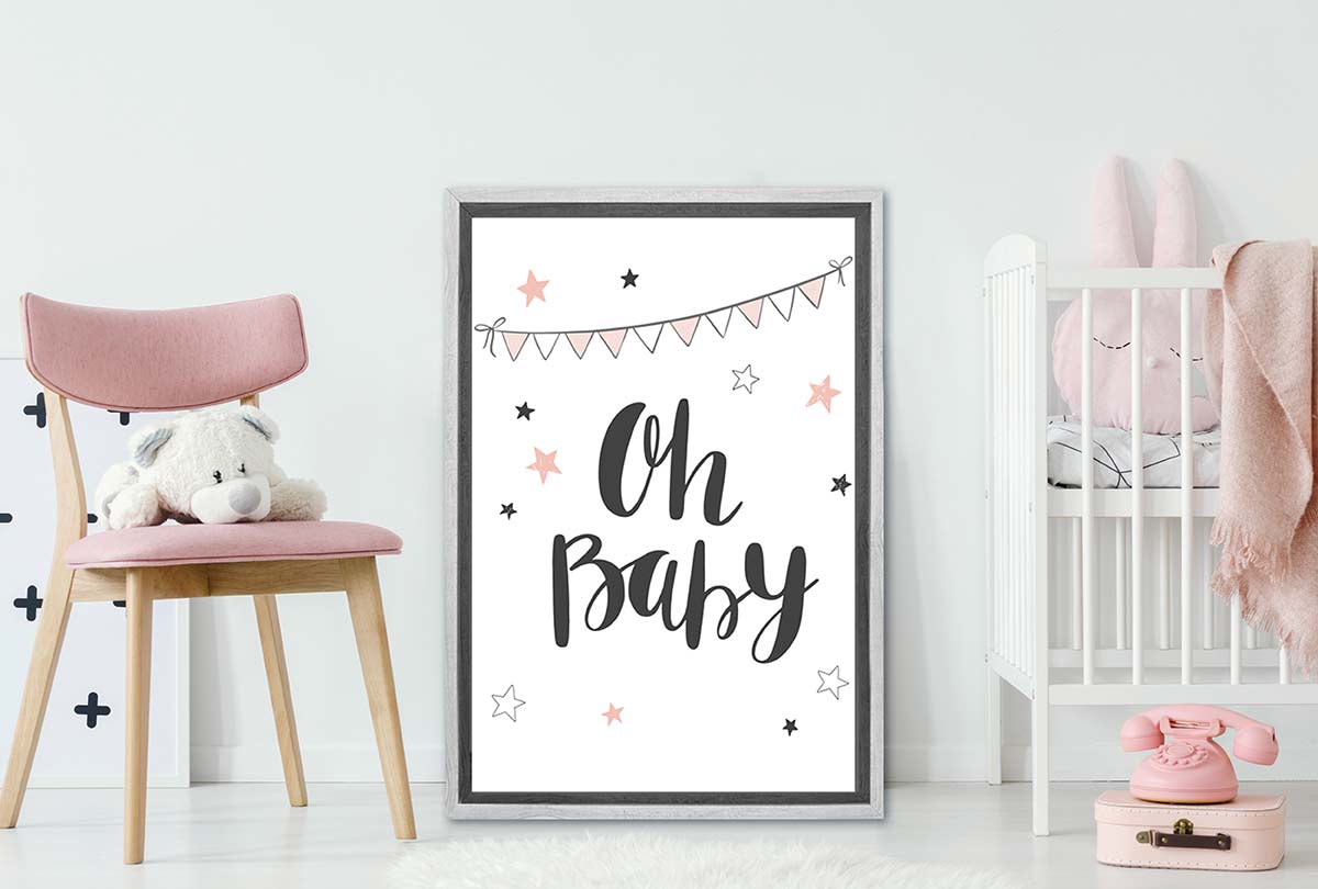 Oh Baby Pink | Scandinavian Kid's Wall Art Print - Final Touch Decor