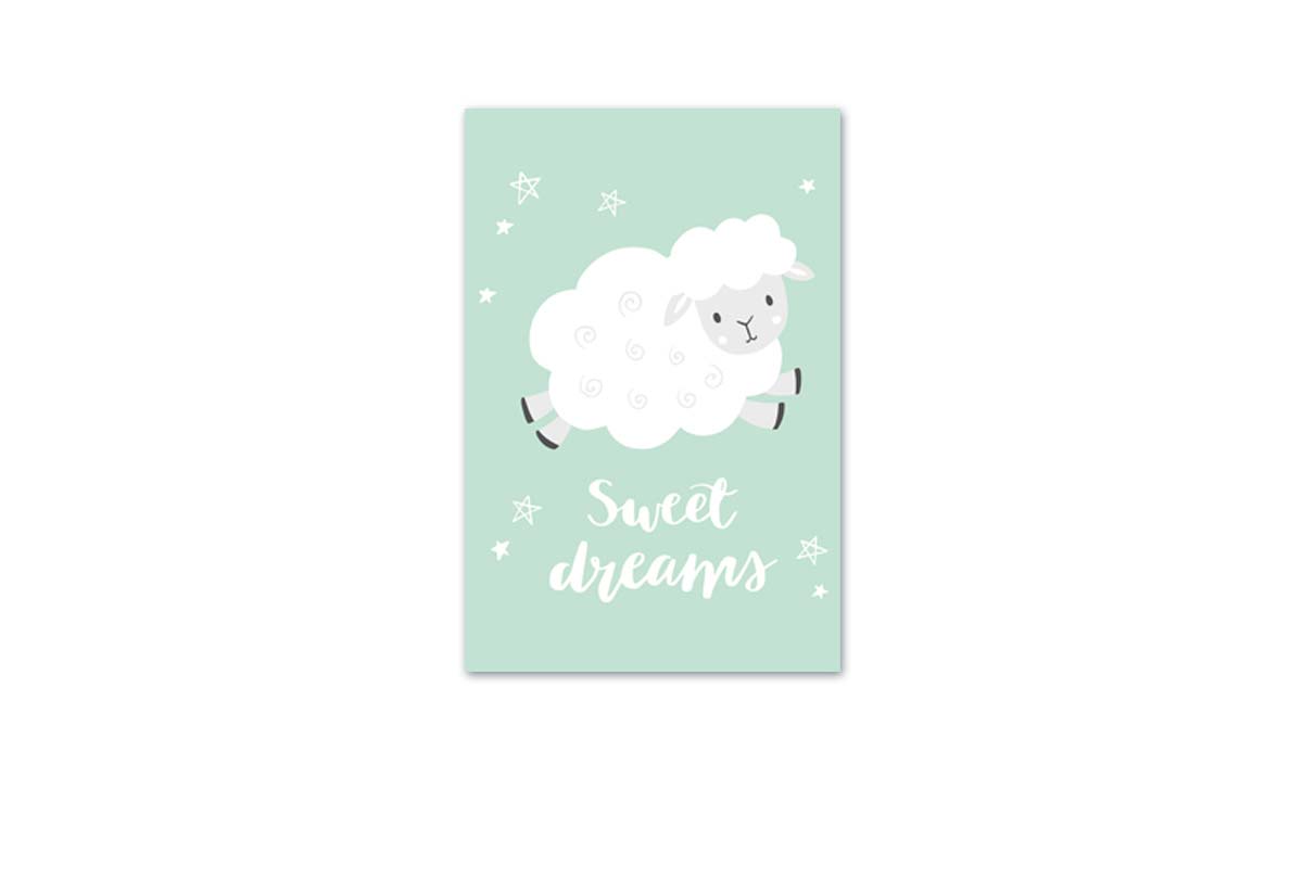 Sweet Dreams Teal | Scandinavian Kid's Wall Art Print - Final Touch Decor