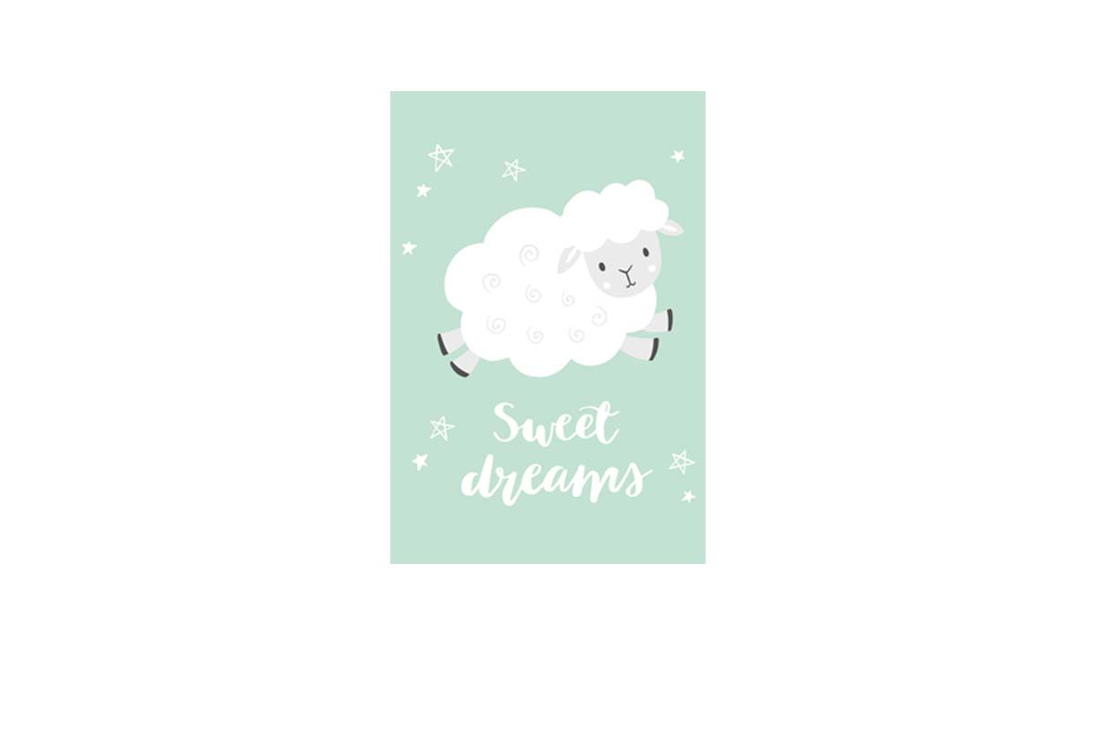Sweet Dreams Teal | Scandinavian Kid's Wall Art Print - Final Touch Decor