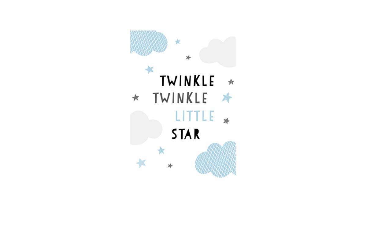 Twinkle Twinkle Blue Grey | Scandinavian Kid's Wall Art Print - Final Touch Decor