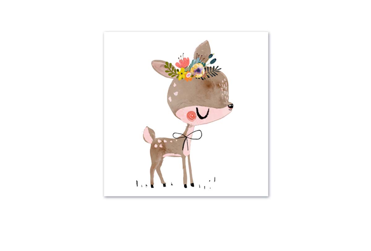 Cute Boho Bear | Canvas Wall Art Print - Final Touch Decor