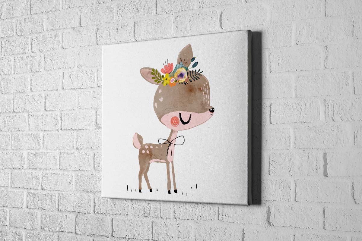 Cute Boho Bear | Canvas Wall Art Print - Final Touch Decor