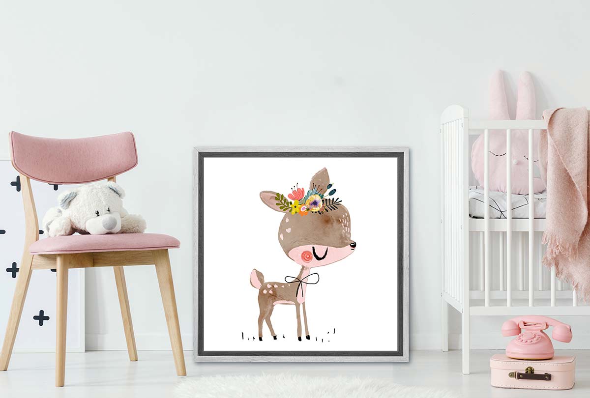 Cute Boho Bear | Canvas Wall Art Print - Final Touch Decor