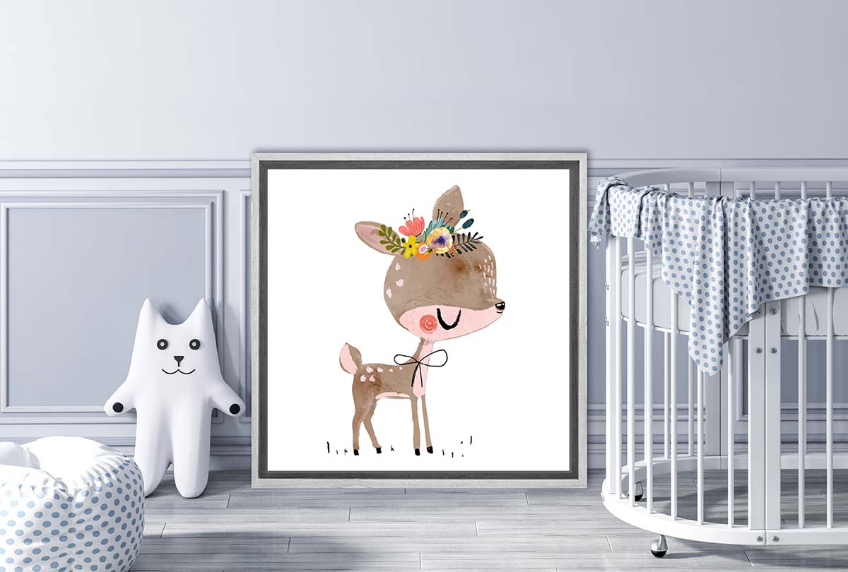Cute Boho Bear | Canvas Wall Art Print - Final Touch Decor