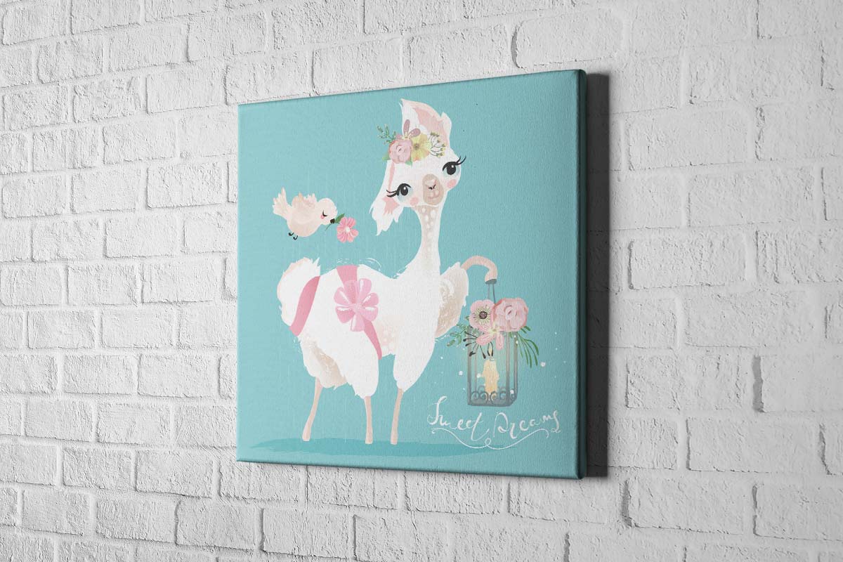 Cute Llama | Canvas Wall Art Print - Final Touch Decor
